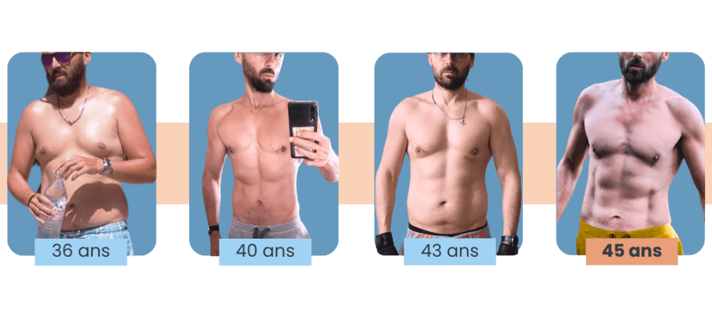 Corps d'homme a différents âges