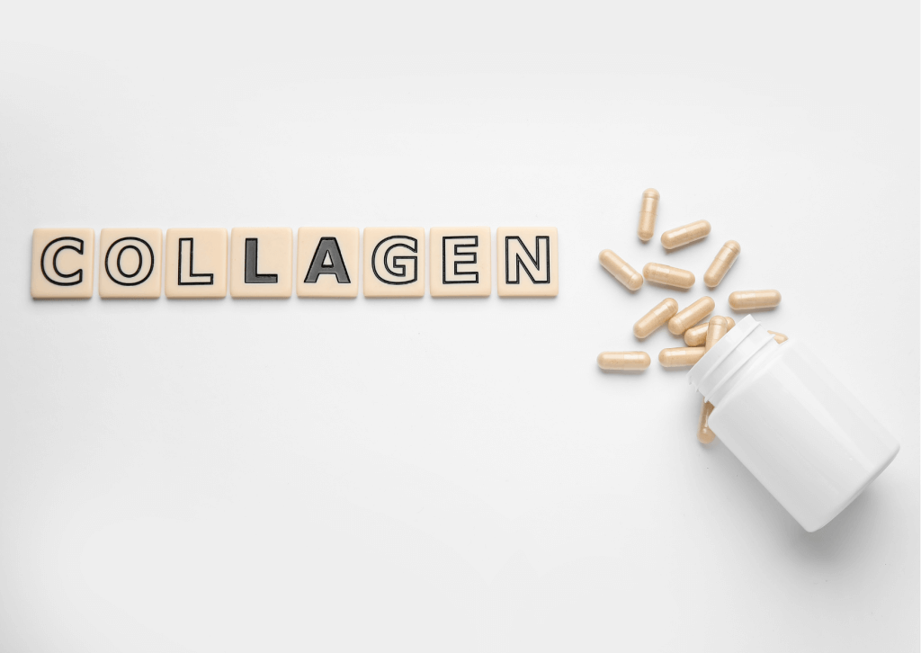 Collagène en lettre de scrabble et gélules