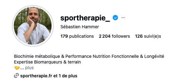 Capture Instagram Compte Sporthérapie