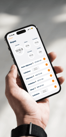 saisissez vos repas dans l'application